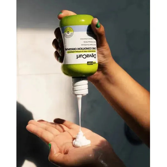 DevaCurl fragrance-free and hypoallergenic One Condition hair conditioner in 12 oz bottle, ideal for gentle hair care.