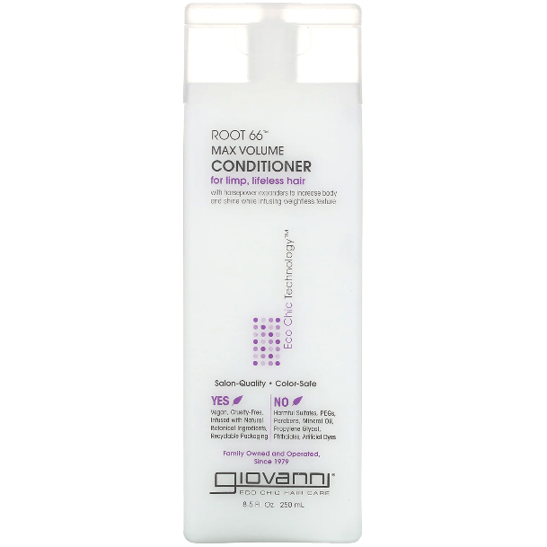 Giovanni Root 66 Max Volume Hair Conditioner in 8.5 fl oz bottle, nourishing and boosting hair volume and root strength.
