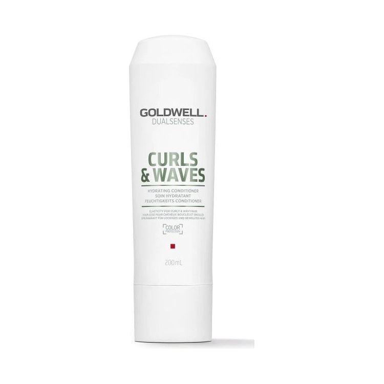 Goldwell DualSenses Curls & Waves Hydrating Hair Conditioner in 6 oz bottle, moisturizing formula for curly and wavy hair.