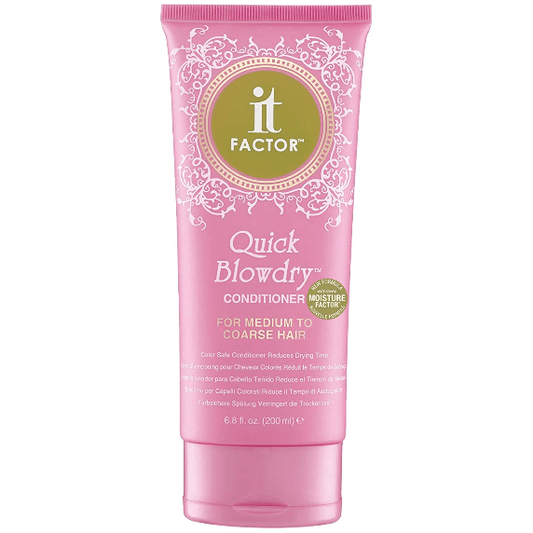 Pasteur Pharmacy It Factor Quick Blowdry Conditioner for fine hair in 200ml bottle, smooths and nourishes hair for quick styling.