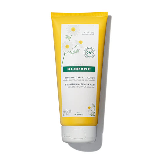 Klorane Brightening Blonde Hair Conditioner with Chamomile in 6.7oz bottle, designed to enhance blonde hair brightness.