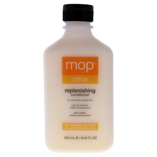 MOP Citrus Replenishing Conditioner bottle, 8.45 oz, for nourishing and revitalizing hair, by Pasteur Pharmacy.
