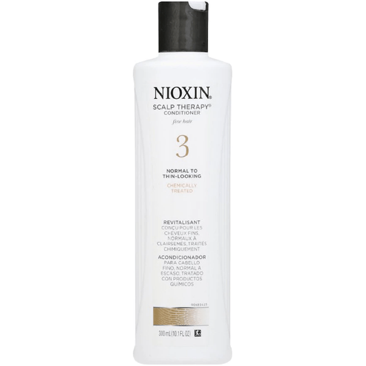 Nioxin Scalp Therapy System 3 Conditioner for fine hair in a 750 ml bottle, designed to nourish and strengthen scalp and hair.