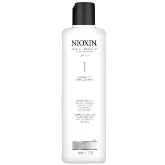 Nioxin Scalp Therapy System 1 Conditioner in a 10.1 fl oz bottle, nourishing hair and scalp for healthy hair growth.
