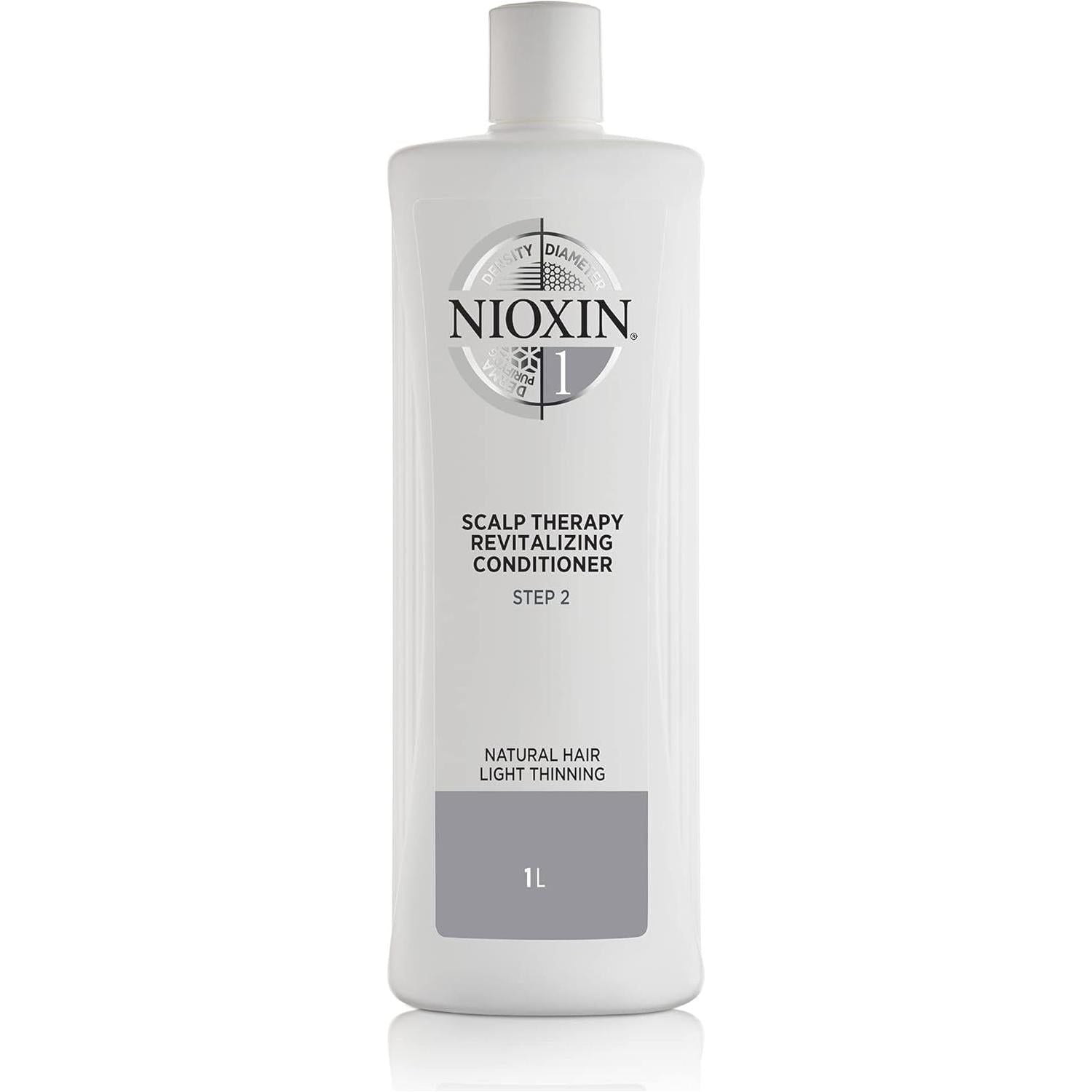 Nioxin System 1 Scalp Therapy men's hair conditioner in 1000ml bottle, designed to support thinning hair and scalp health.