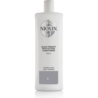 Nioxin System 1 Scalp Therapy men's hair conditioner in 1000ml bottle, designed to support thinning hair and scalp health.