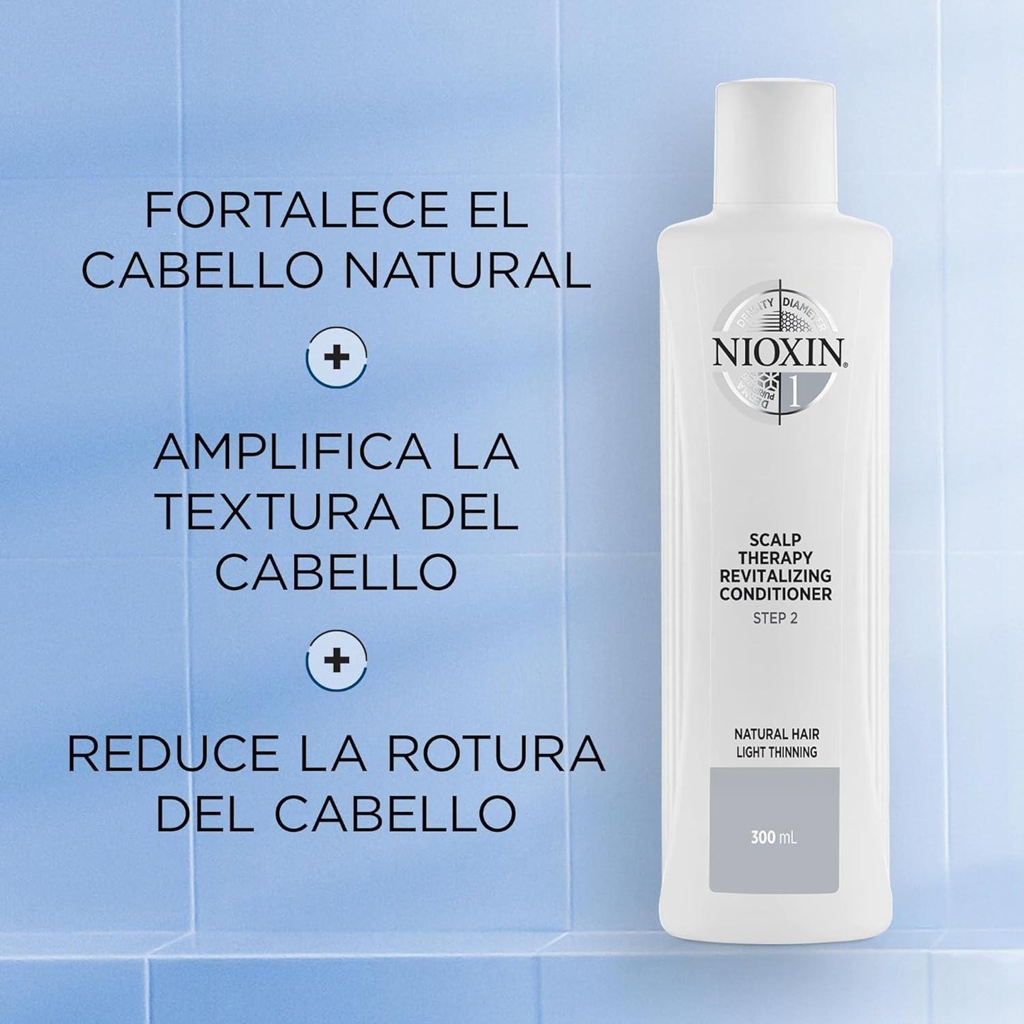 Nioxin System 1 Scalp Therapy Men's Hair Conditioner in 1000ml bottle, nourishing scalp and hair for thinning hair care.