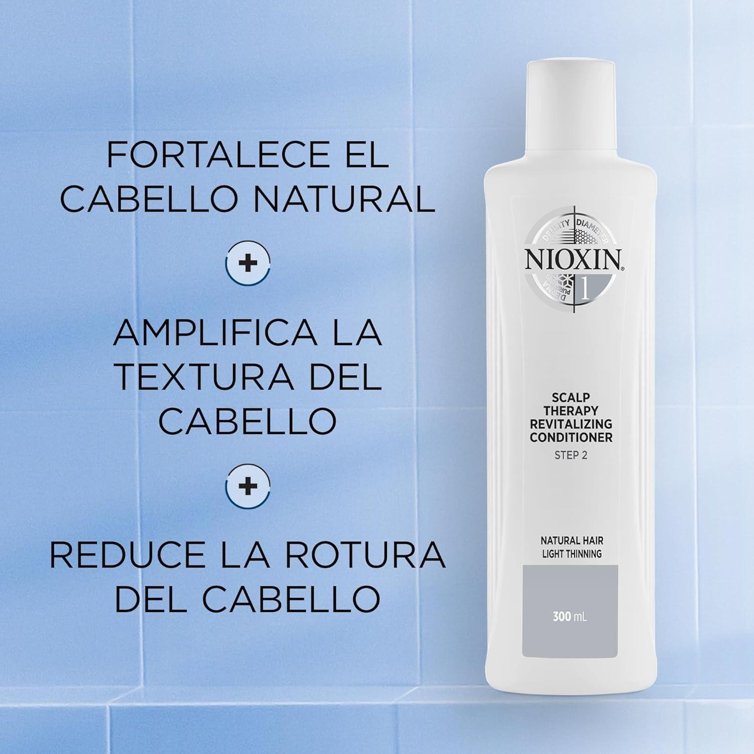 Nioxin System 1 Scalp Therapy Men's Hair Conditioner in 1000ml bottle, nourishing scalp and hair for thinning hair care.