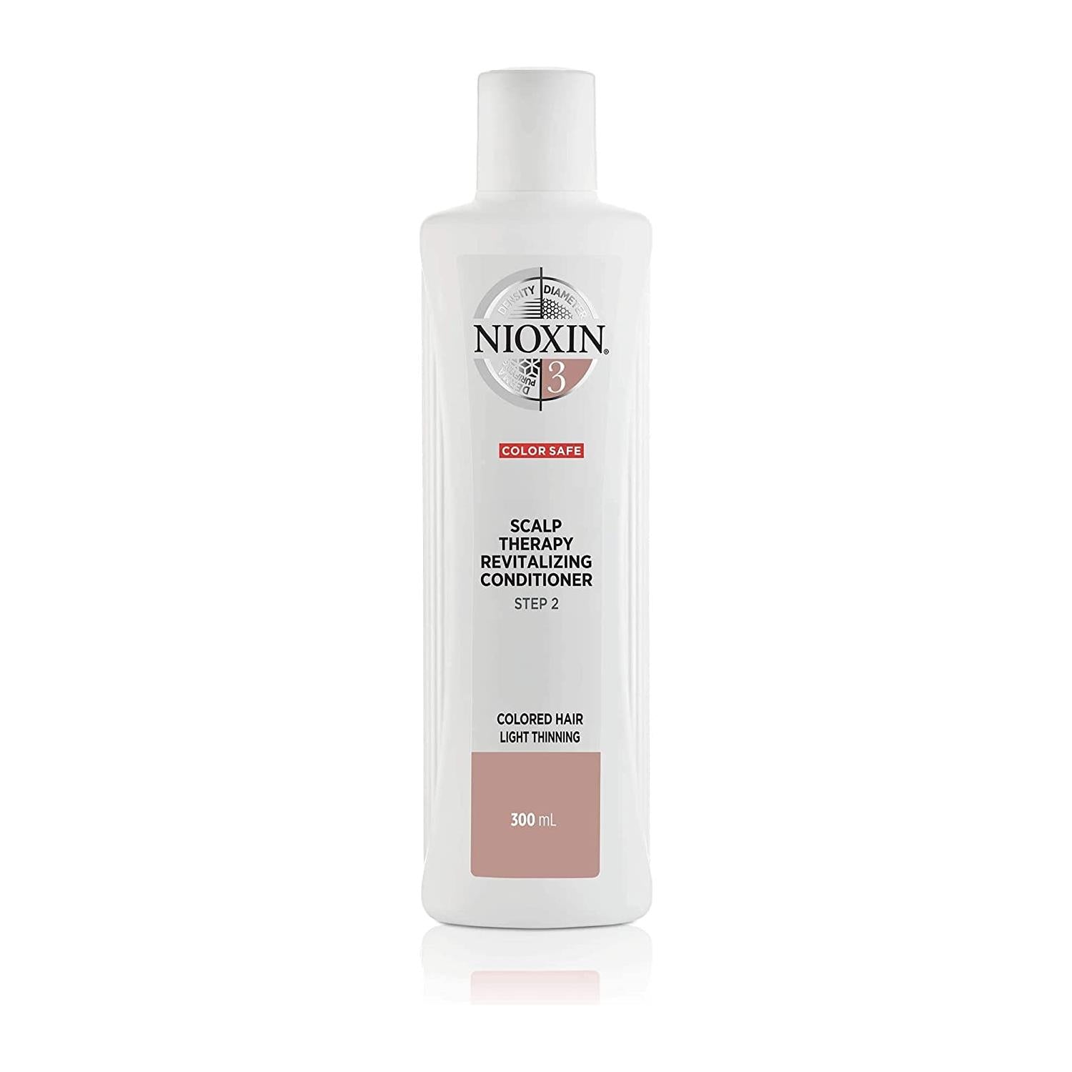 Nioxin System 3 Therapy Conditioner for colored, lightly thinning hair in a 10.1oz bottle, designed for hair health and shine