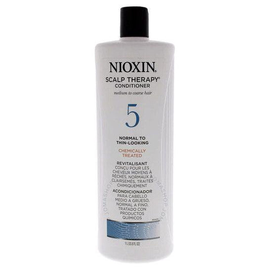 Nioxin System 5 Scalp Therapy Conditioner in 33.8 oz bottle, hydrating hair conditioner for scalp and thinning hair.