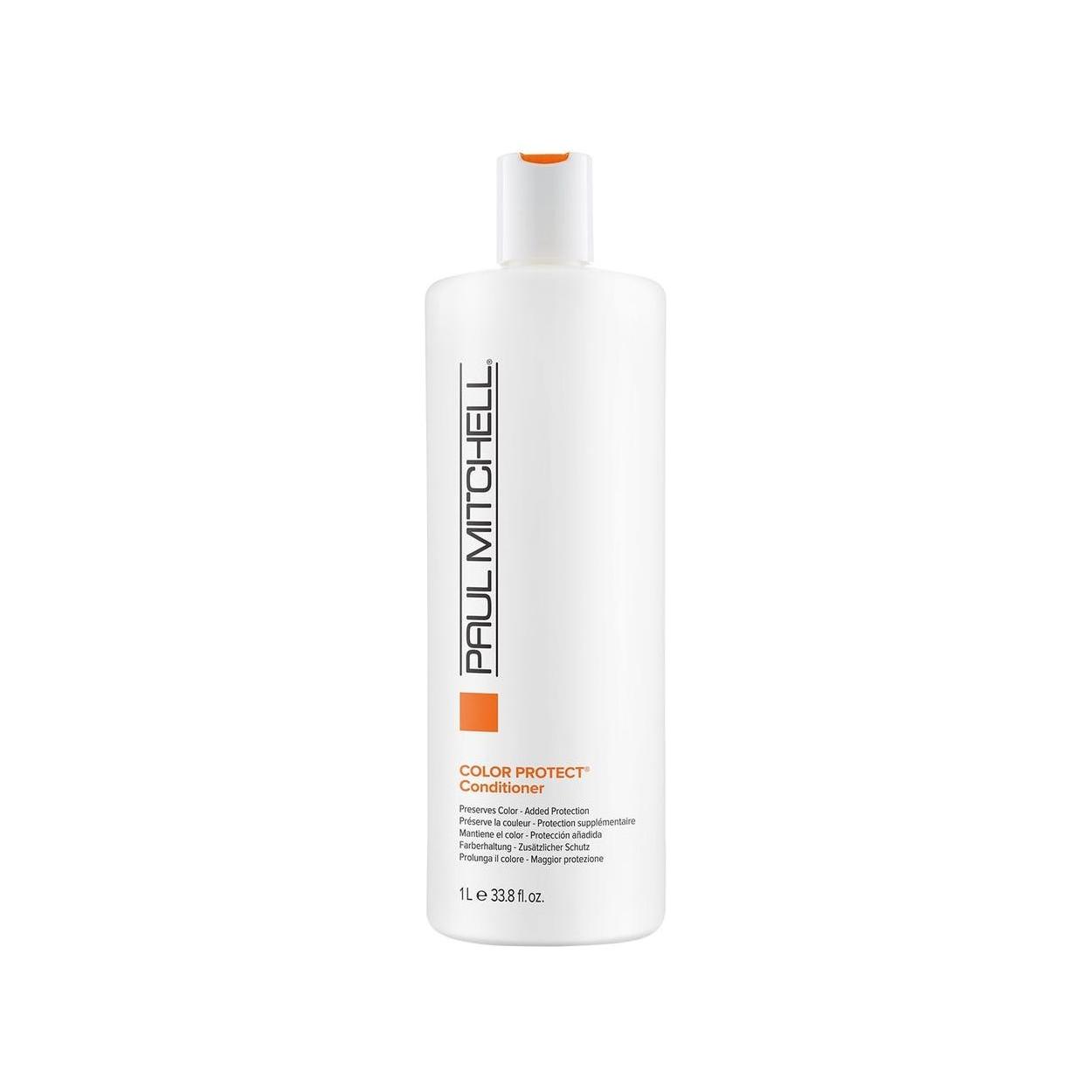 Paul Mitchell Color Care Daily Conditioner in 33.8 oz bottle, nourishing hair with color protection and hydration.
