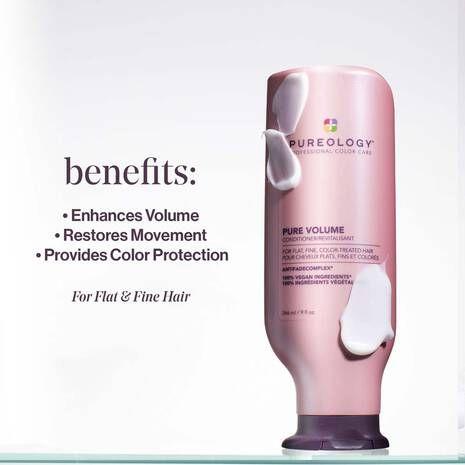 Pureology Pure Volume Conditioner in 9 fl oz bottle, hydrating hair conditioner for added volume and fullness.