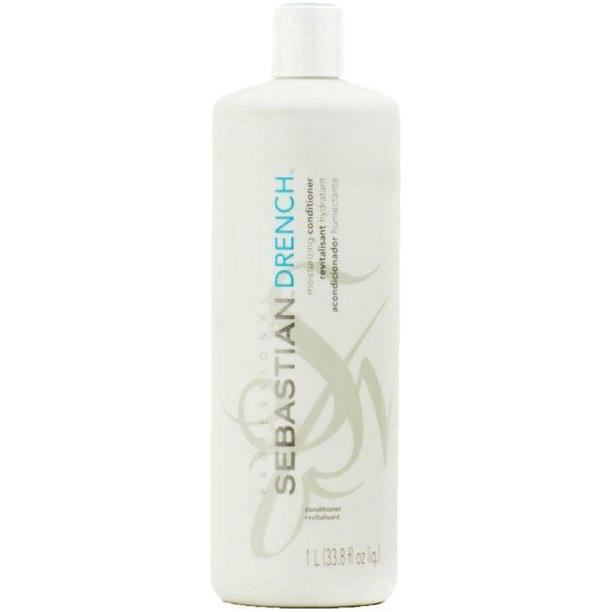 Sebastian Professional Drench Moisturizing Hair Conditioner 33.8 oz bottle, designed to hydrate and nourish all hair types.