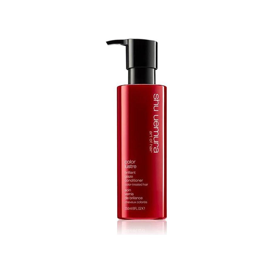 Shu Uemura Brilliant Glaze Hair Conditioner 250ml bottle, nourishing hair care product with sleek packaging.