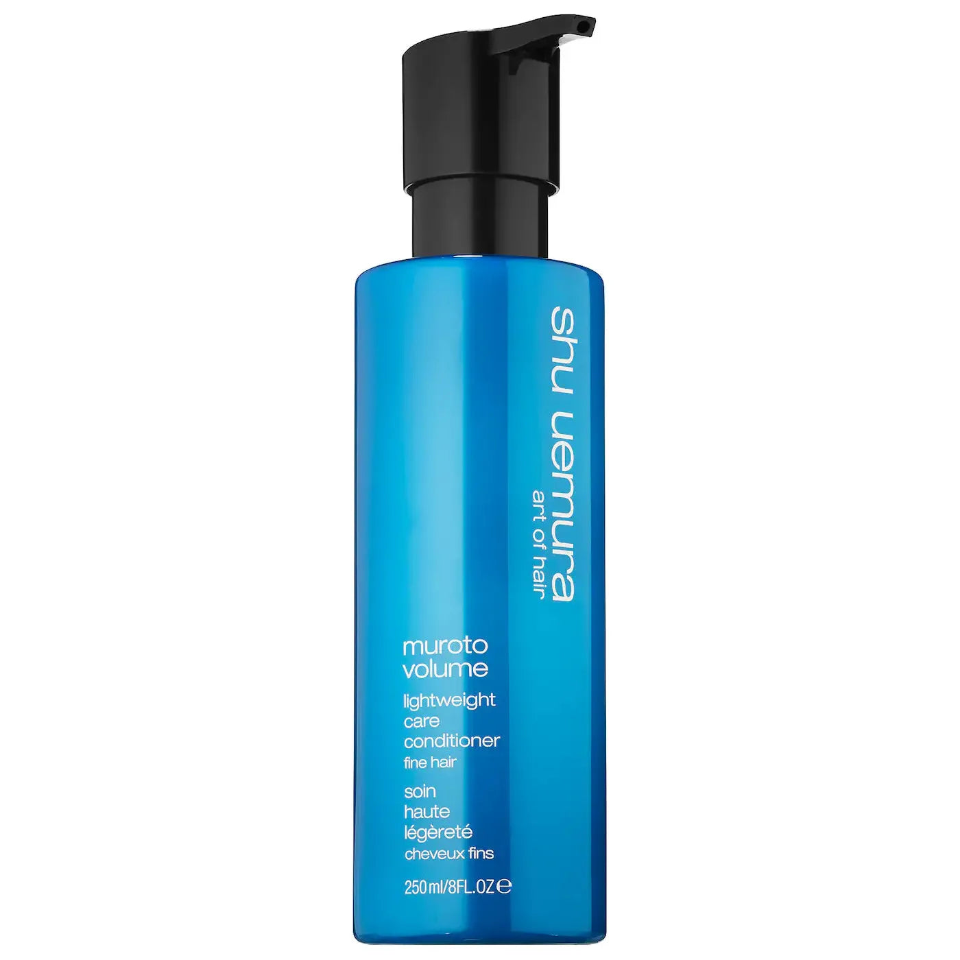 Shu Uemura Muroto Volume lightweight hair conditioner 250ml in a sleek bottle, designed to add volume and softness to hair.