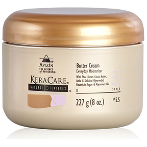 Avlon KeraCare Natural Textures Butter Cream 8 oz, hair cream for curly and textured hair, shown in the product image.