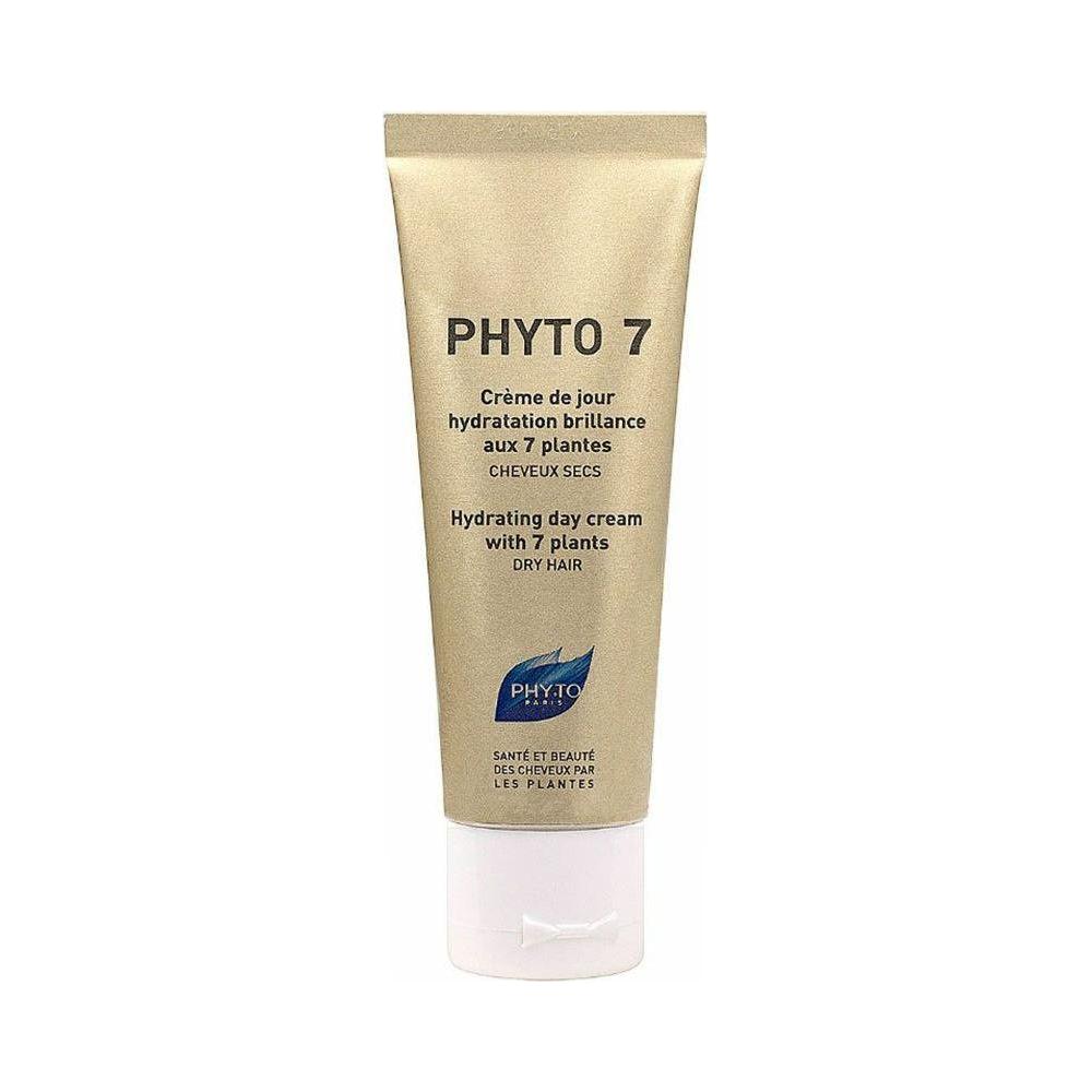 Hydrating day cream for hair, Phyto 7 Hair Cream by Pasteur Pharmacy, 50 ml, smooth and nourish hair with natural ingredients.