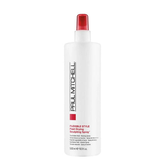 Paul Mitchell Flexible Style Fast Drying Sculpting Spray bottle, 500ml, for flexible hold and quick styling.