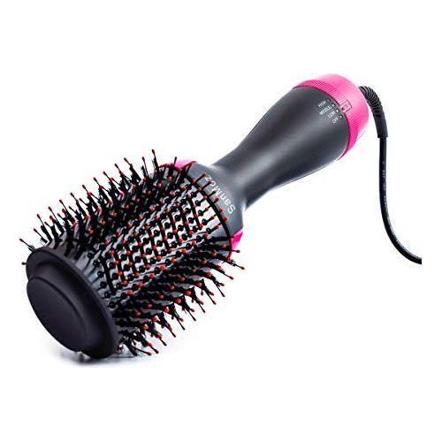 Gold N Hot professional onestep hair dryer and volumizer hot air brush with a sleek gold handle and ceramic styling surface.