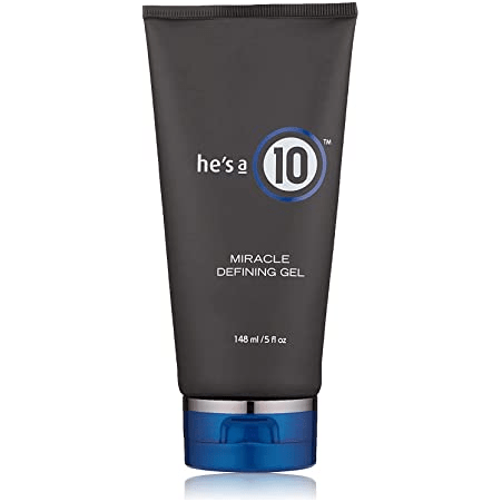 It's A 10 He's A 10 Miracle Defining Gel 5oz hair gel by Pasteur Pharmacy, showing the clear gel and product packaging.