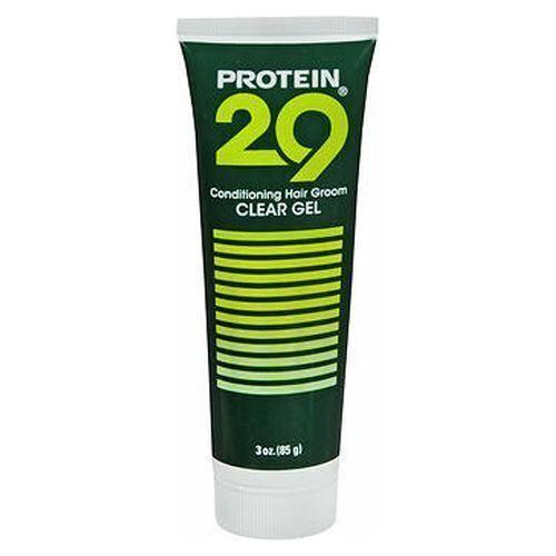 Protein 29 Conditioning Hair Groom Clear Gel by Pasteur Pharmacy in 3 oz bottle, showcasing the transparent hair gel.