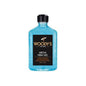 Woody's For Men Mega Firm Hair Gel in 12 fl oz bottle, with a clear gel texture and branding label visible.