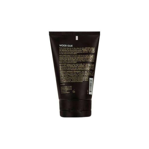 Woody's For Men Wood Glue Extreme Styling Hair Gel 4 oz jar showing the gel container with branding and product label