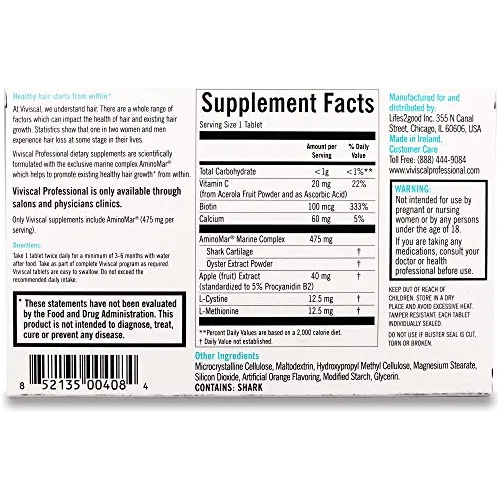 Viviscal Professional Hair Health Tablets in a bottle, dietary supplement for advanced hair support from Pasteur Pharmacy