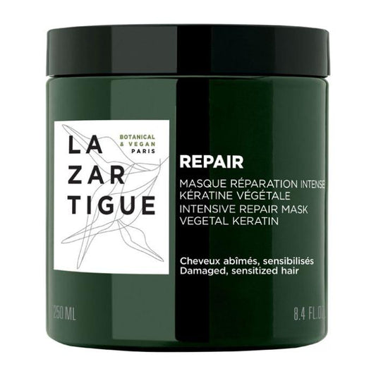 Lazartigue Repair Intensive Hair Mask in a large 8.4 oz jar, designed to nourish and repair damaged hair.