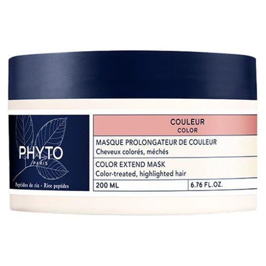 Pasteur Pharmacy Phyto Color Prolonging Mask 200 ml for vibrant, color-treated hair, shown in a sleek jar with cream inside.