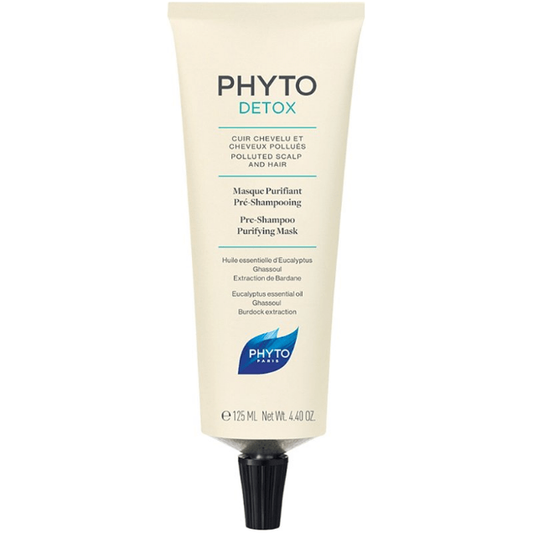 Phyto Detox Pre-Shampoo Purifying Hair Mask by Pasteur Pharmacy, 125ml, creamy treatment for scalp cleansing and hair detox.