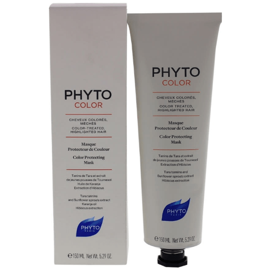 Pasteur Pharmacy Phyto Phytocolor color protecting hair mask in 5.29 oz jar, nourishing treatment for color-treated hair.