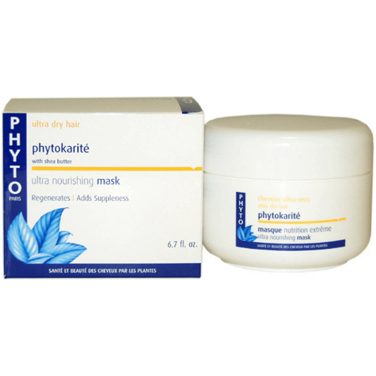 Pasteur Pharmacy Phyto Phytokarite Ultra Nourishing Hair Mask for ultra dry hair, 6.7oz, in a jar with creamy texture.