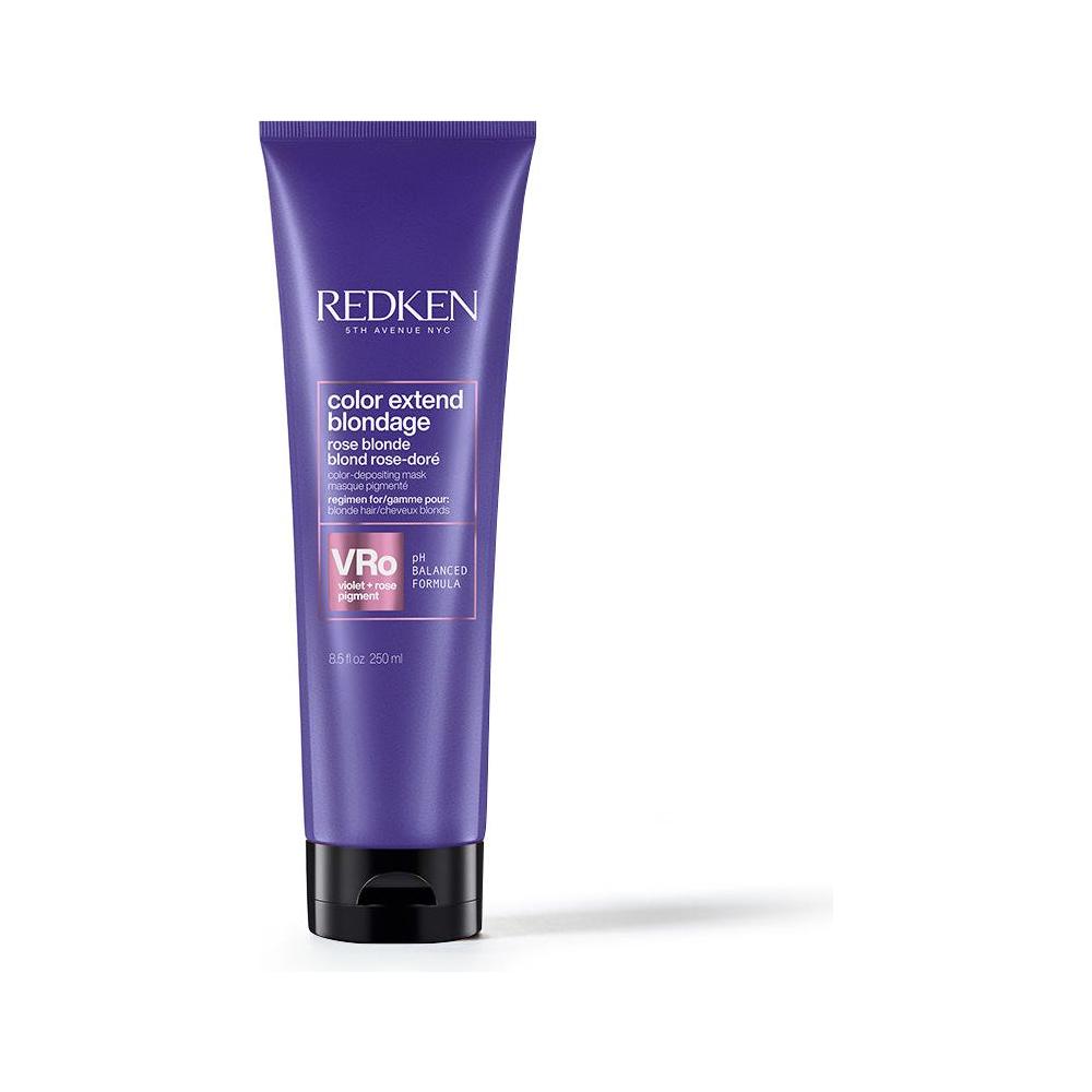 Redken Color Extend Color-Depositing Hair Mask with VRo pigment in 8.5 fl oz tube, designed to enhance color and condition hair.
