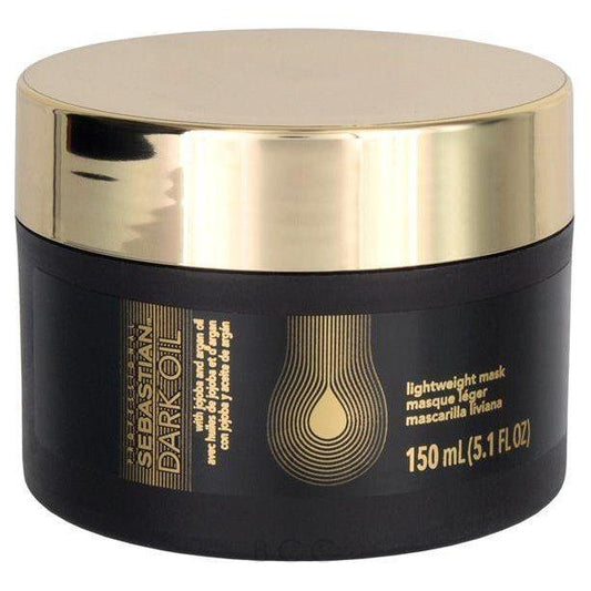 Sebastian Dark Oil Lightweight Hair Mask in 5.1 oz jar, designed to nourish and condition hair with lightweight formula