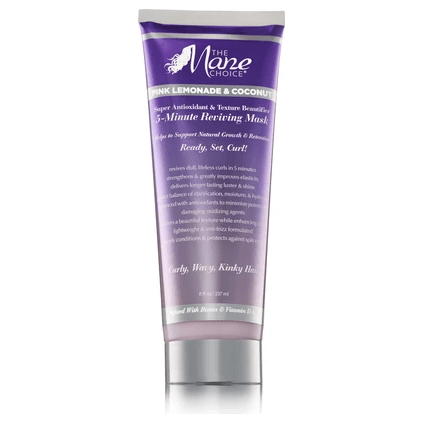 The Mane Choice Pink Lemonade & Coconut Hair Mask Curl Reviver 8 oz, nourishing deep-conditioning treatment for curly hair.