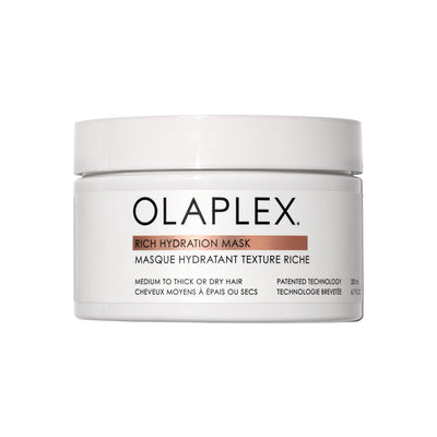 Olaplex Rich Hydration Mask in 6.7 oz jar, nourishing hair mask with deep conditioning for dry and damaged hair.