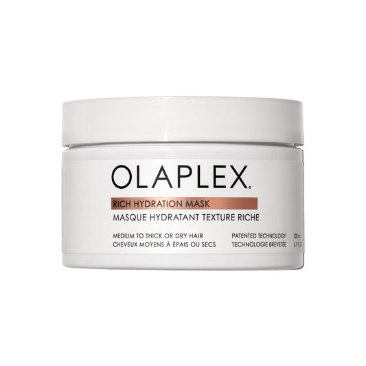 Olaplex Rich Hydration Mask in 6.7 oz jar, nourishing hair mask with deep conditioning for dry and damaged hair.