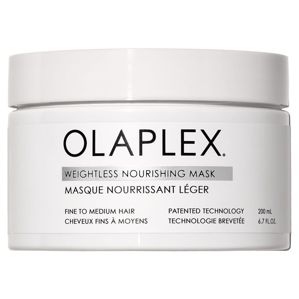 Olaplex Weightless Nourishing Hair Mask in 200ml jar, hydrating treatment for healthy, shiny hair, by Pasteur Pharmacy.