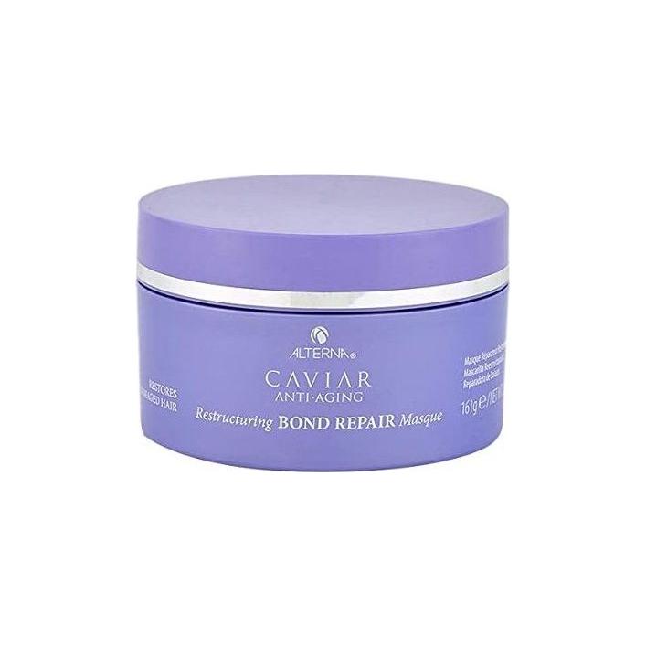 Alterna Caviar Restructuring Bond Repair Masque in 5.7oz jar, hydrating hair treatment for damaged hair, natural shine and strength