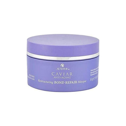 Alterna Caviar Restructuring Bond Repair Masque in 5.7oz jar, hydrating hair treatment for damaged hair, natural shine and strength