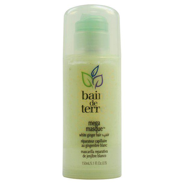 Bain De Terre White Ginger Mega Hair Masque in 5.1 fl oz jar, creamy treatment for nourishing and revitalizing hair.
