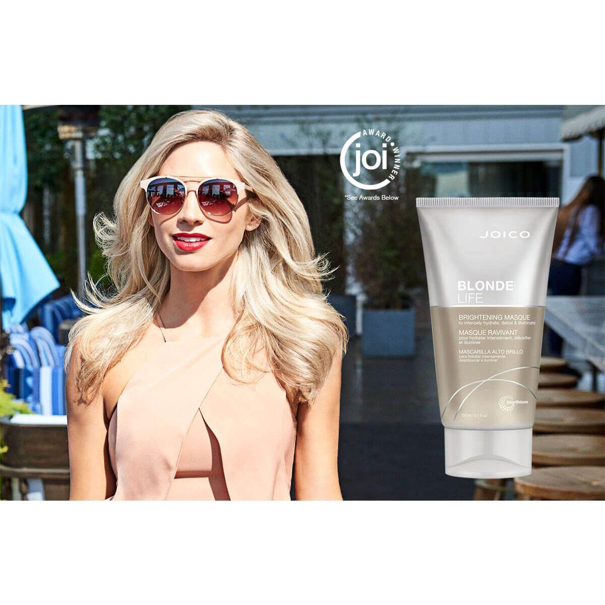 Joico Blonde Life Brightening Hair Masque in 5.1 oz jar, moisturizing treatment for blonde hair, from Pasteur Pharmacy