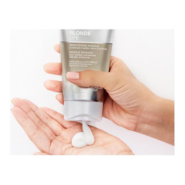 Joico Blonde Life Brightening Hair Masque in 5.1 oz jar, nourishing hair treatment for blonde hair shine and brightness