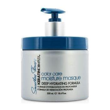 Keratin Complex Smoothing Therapy Color Care Moisture Masque in 550ml jar, designed for nourishing and smoothing colored hair.