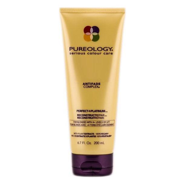 Pureology Perfect 4 Platinum Reconstruct Repair Hair Masque in 200ml jar, designed to restore and strengthen platinum blonde hair.