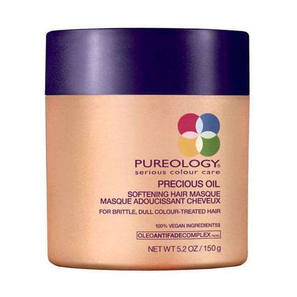 Pureology Precious Oil Softening Hair Masque in 5.2oz jar, moisturizing treatment for nourishing and softening hair.