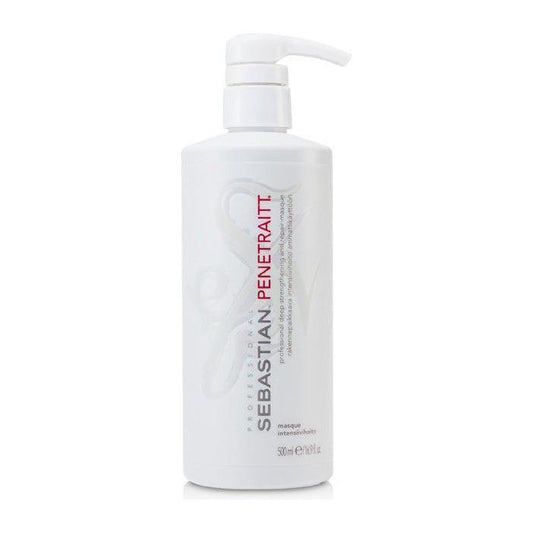Sebastian Penetraitt Deep Strengthening and Repair Hair Masque in 16.9 oz jar, designed for nourishing and repairing damaged hair.