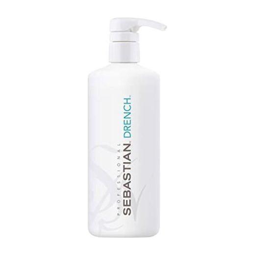 Sebastian Drench Deep Moisturizing Hair Treatment in 16.9 oz bottle, designed to hydrate and nourish dry hair.