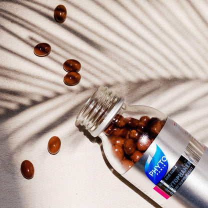 Phyto Phytophanere Hair & Nail Supplements capsules in a bottle, supporting healthy hair and nails, by Pasteur Pharmacy.